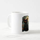 Mug Halloween mystique Chat Noir Art - Feline Éffrayan (Devant gauche)