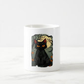 Mug Halloween mystique Chat Noir Art - Feline Éffrayan (Centre)