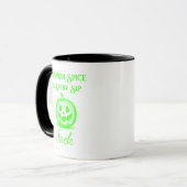 Mug Halloween Neon personnalisable - Design Citrouille (Devant gauche)