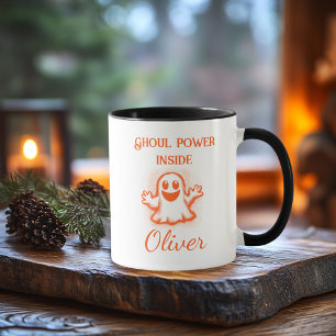 Mug Halloween néon personnalisé - Dessin de fantôm