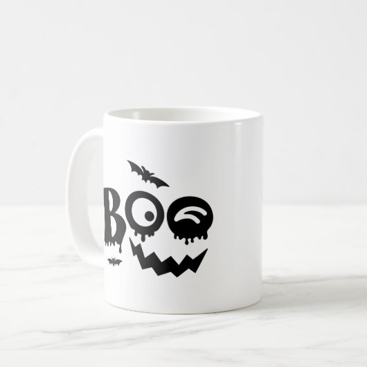 Mug Halloween noir et blanc (Devant gauche)