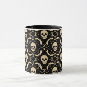 Mug Halloween noir et crème Skuls et chauves-souris (Centre)