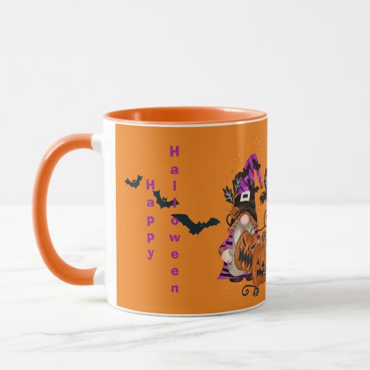 Mug Halloween Orange Gnome tendance (Gauche)