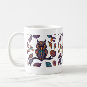 Mug Halloween Owl Alebrije et Feuilles