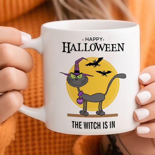 Mug Halloween personnalisable pour chat malicieux