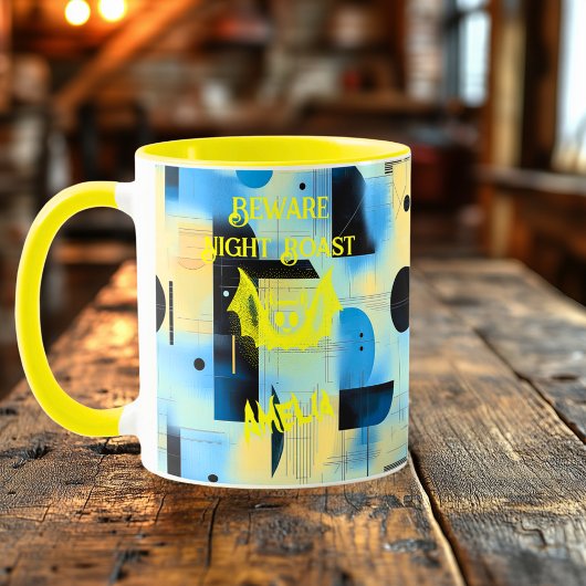 Mug Halloween personnalisé - Bat Jaune clair rôti de n
