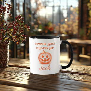 Mug Halloween personnalisé - Dessin de citrouille oran
