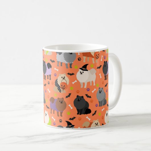 Mug Halloween Pomeranian (Devant droit)
