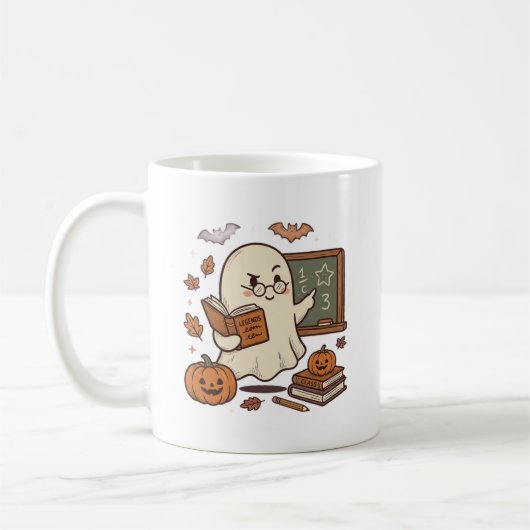 Mug Halloween Prof Fantôme Mignon Épouvantable (Gauche)