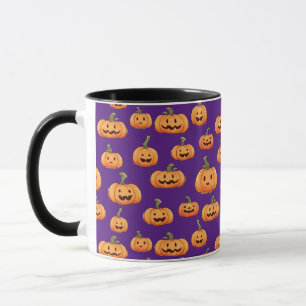 Mug Halloween Pumpkin Seamless Pattern