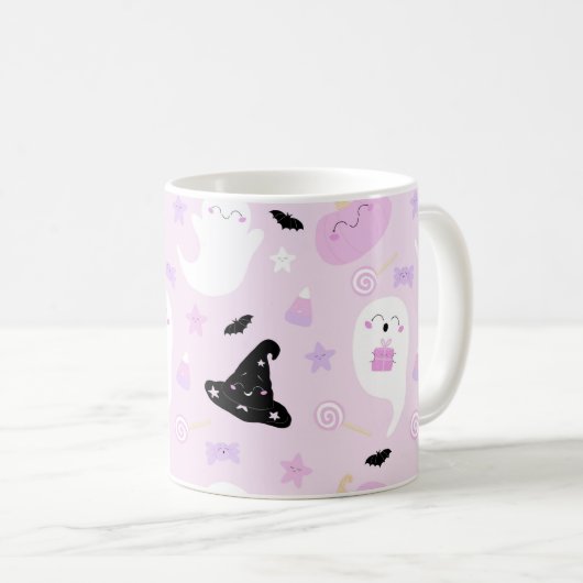 Mug Halloween rose (Devant droit)