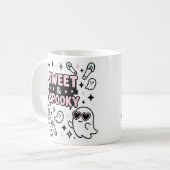 Mug Halloween rose pastel doux et Éffrayant (Devant gauche)