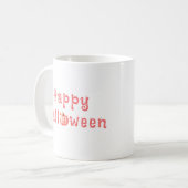 Mug Halloween rose Tartan Citrouille heureux (Devant gauche)