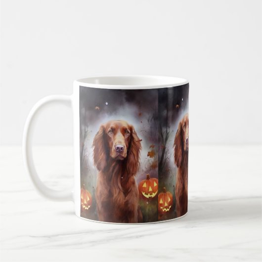 Mug Halloween Rouge irlandais Setter avec la peur Citr (Gauche)