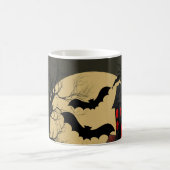 Mug Halloween Rouge noir Haunted Maison Pleine lune ch (Centre)