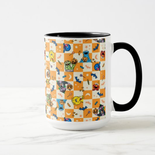 Mug Halloween rue Sésame À damiers Motif (Droite)