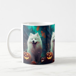 Mug Halloween Samoyé Avec Peur Citrouille
