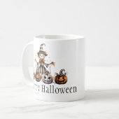Mug Halloween Scarecrow Design avec Jack-o-Lanterns | (Devant gauche)