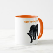 Mug Halloween Scary Chat noir Éffrayant Caricature de  (Devant droit)