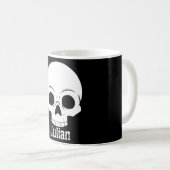 Mug Halloween simple Crâne de jour Nom Éffrayant (Devant droit)