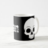 Mug Halloween simple Crâne de jour Nom Éffrayant (Devant droit)