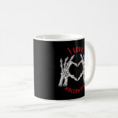 Mug Halloween Skeletal Mains Coeur drôle Dire (Devant droit)