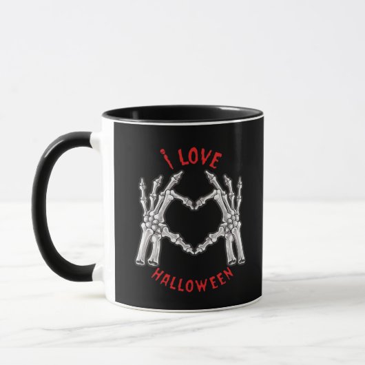 Mug Halloween Skeletal Mains Coeur drôle Dire (Gauche)