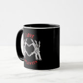 Mug Halloween Skeletal Mains Coeur drôle Dire (Devant gauche)