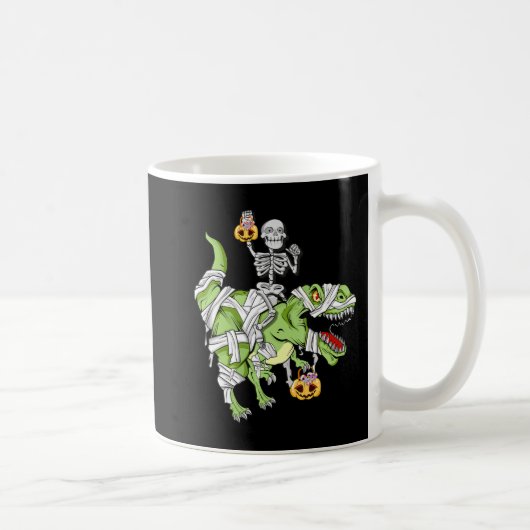 Mug Halloween Skeleton Mummy Dinosaur T rex Fun Hallow (Droite)