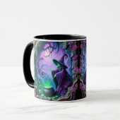Mug Halloween sorcière 3d dans sa conception de grotte (Devant gauche)