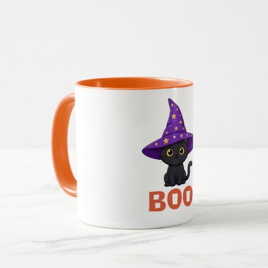 Mug Halloween Sorcière Chat Noir Mignon (Devant gauche)