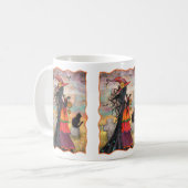 Mug Halloween Sorcière et Chat Fantastique Art (Devant gauche)