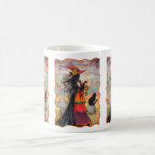Mug Halloween Sorcière et Chat Fantastique Art (Centre)