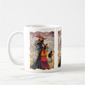 Mug Halloween Sorcière et Chat Fantastique Art (Gauche)