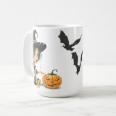 Mug Halloween sorcière mignonne (Devant gauche)