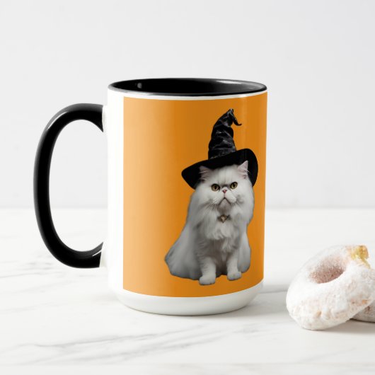 Mug Halloween sorcière persane blanche mignonne (Avec donut)