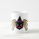 Mug Halloween sorcière Spider<br><div class="desc">Cette dame araignée est prête pour Halloween, toutes habillées dans le casquette et les chaussures de sa sorcière.</div>