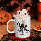 Mug Halloween sorcières Chat noir mignonne Script café