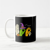 Mug Halloween Sped Teacher Boo In Asl Boo Hands Sign L (Gauche)