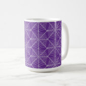 Mug Halloween Spider Webs en violet et blanc (Devant droit)