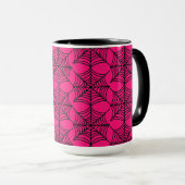Mug Halloween Spider Webs sur rose (Devant droit)