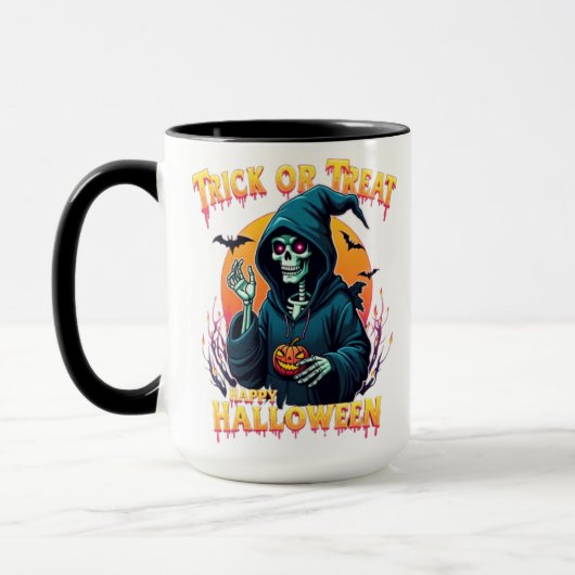Mug Halloween Spooky Vibes: Trick or Treat Skeleton (Gauche)