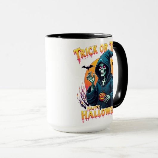 Mug Halloween Spooky Vibes: Trick or Treat Skeleton (Devant droit)
