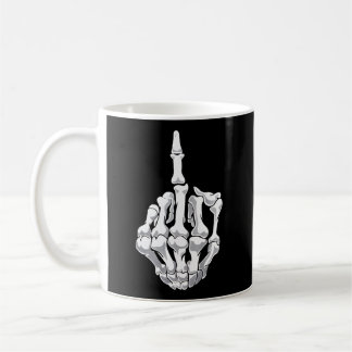 Mug Halloween squelette de doigt moyen squelette main