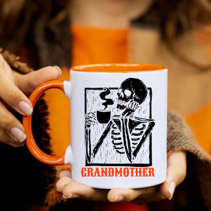 Mug Halloween squelette de grand-mère à boire