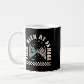 Mug Halloween Squelette Main Drôle Vibing Avec Mon Dém (Gauche)