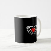 Mug Halloween squelette mains autour du coeur (Devant droit)