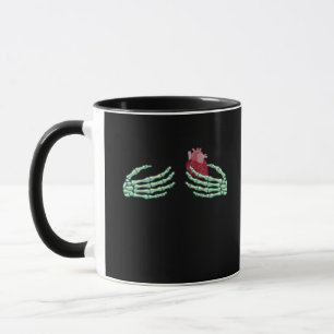 Mug Halloween Squelette Mains Avec Coeur Classique