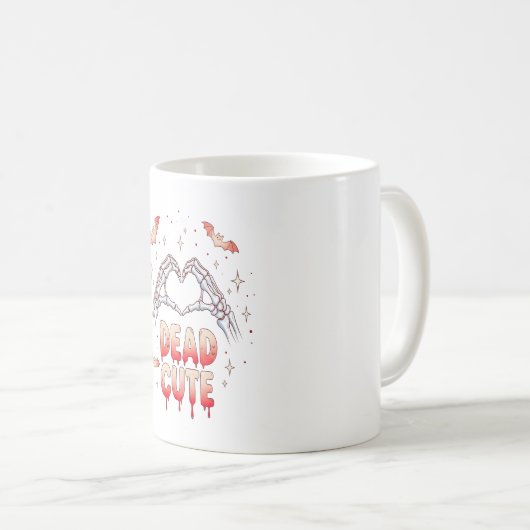 Mug halloween Squelette Mains Coeur, chauves-souris et (Devant droit)