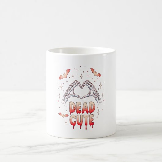 Mug halloween Squelette Mains Coeur, chauves-souris et (Centre)